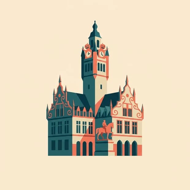 L'hôtel de ville de Compiègne et son beffroi, illustration