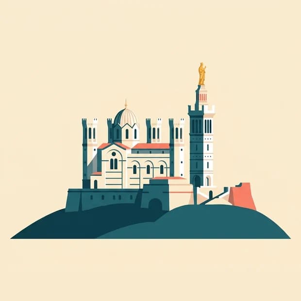 La basilique Notre-Dame de Fourvière à Lyon, illustration