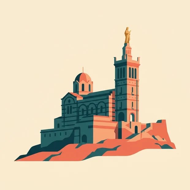 La basilique Notre-Dame de la Garde à Marseille, illustration